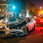 car crash at night