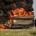 Burning UPS Truck