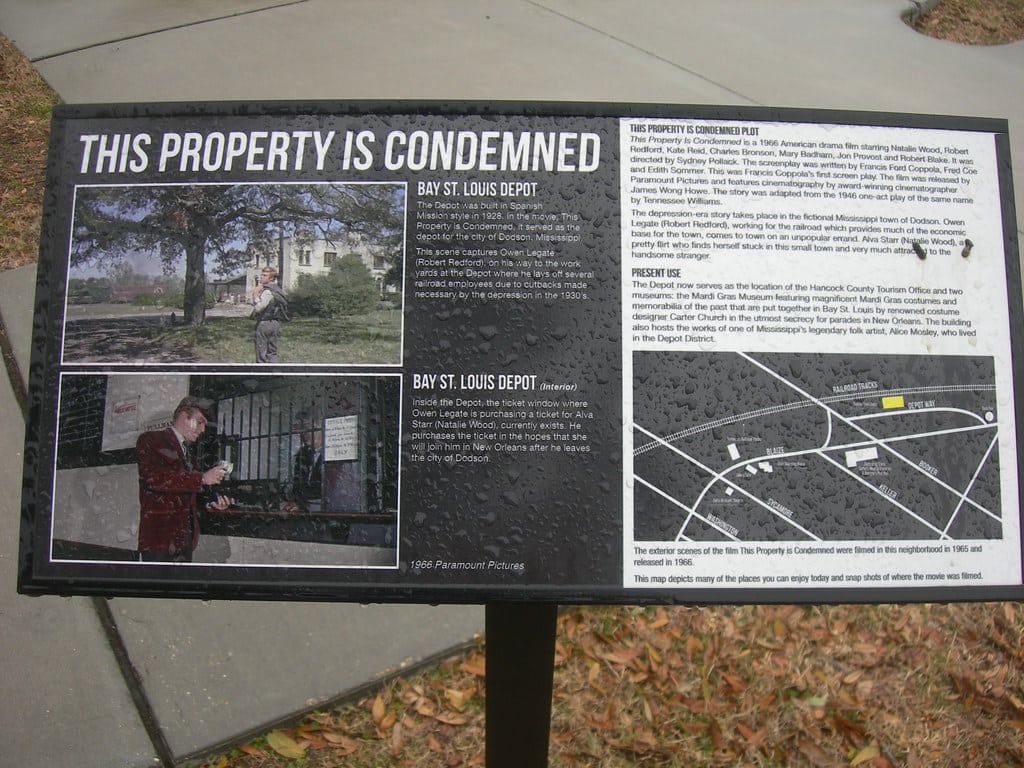 A sign outside a property acquired by the government for public use