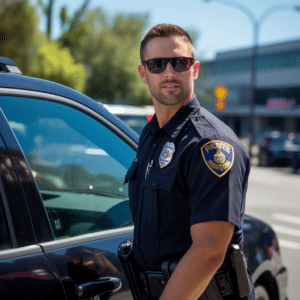 A police officer doing a traffic stop