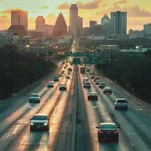 A busy road in Texas