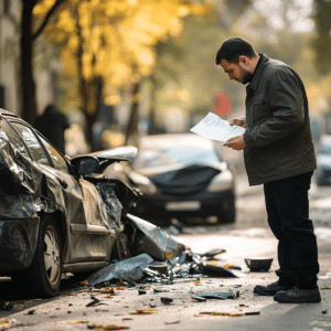 A man tried to gather evidence at the scene of a Texas car accident