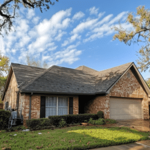 damaged roof of a Houston home