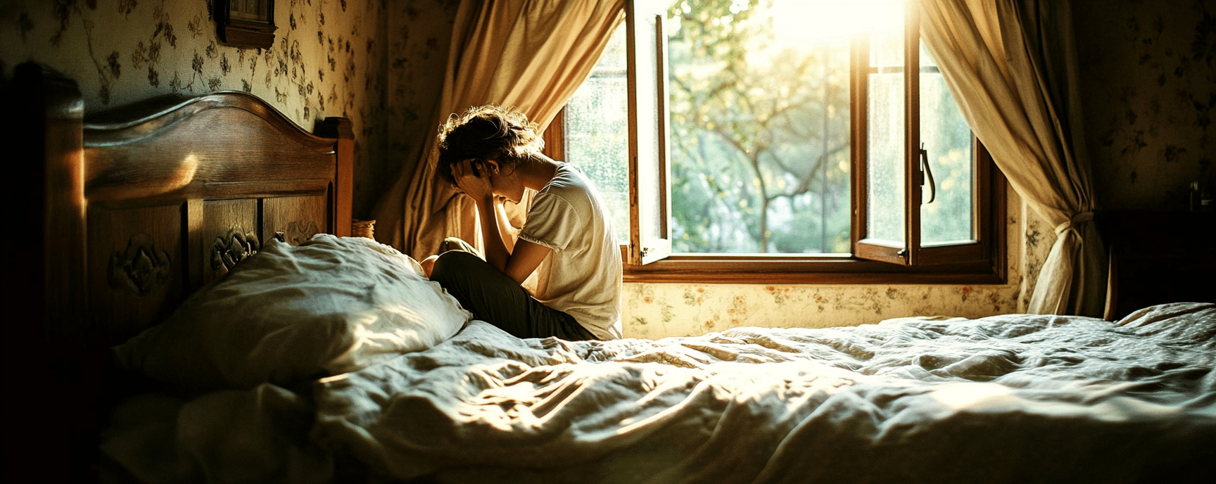 an accident victim fighting insomnia and emotional distress