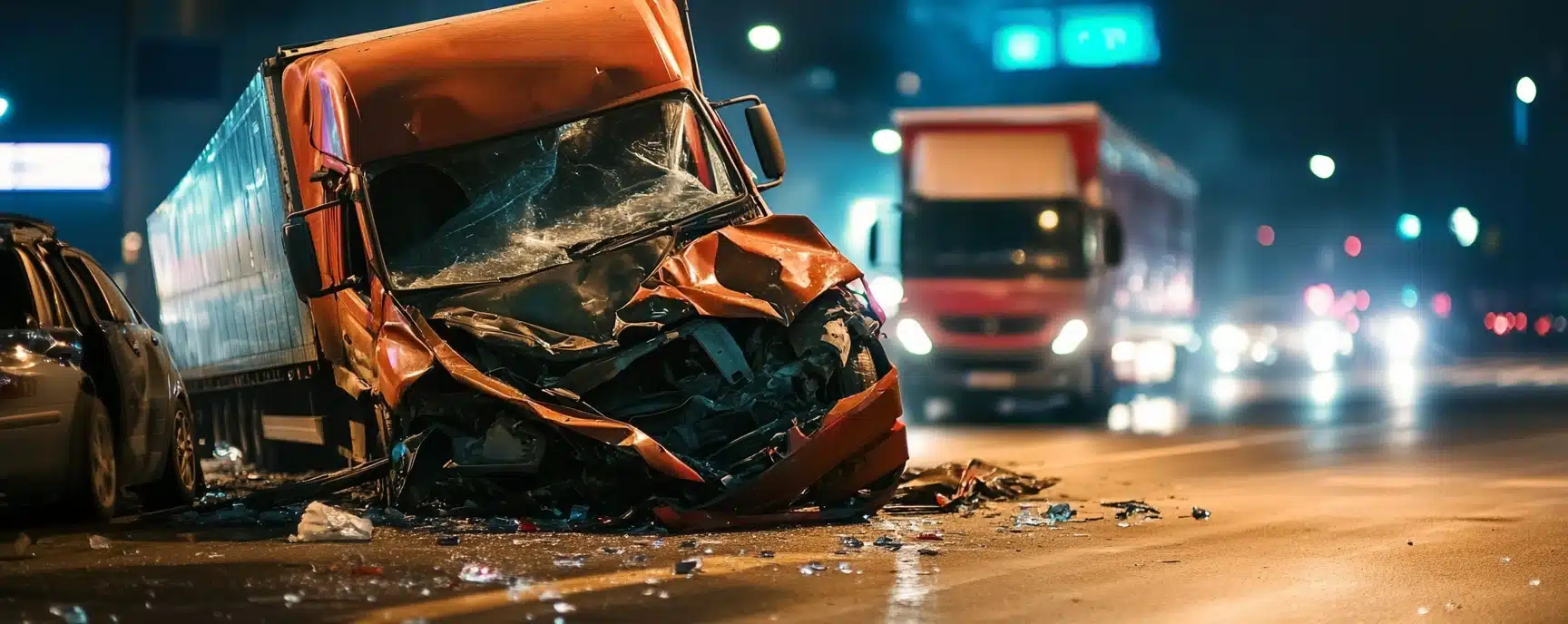 A mini truck hit a car