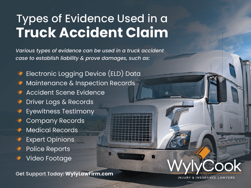 Types of evidence used in a truck accident claim