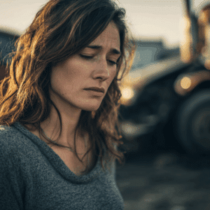 Woman in pain and shock after a truck hit her car in League City